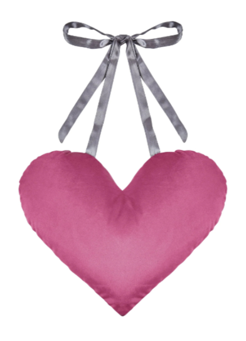 Post-Surgery Comfort Heart Tie Cushion Hot Pink